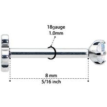 Load image into Gallery viewer, 18G 5/16 Aurora CZ G23 Titanium Threadless Flower Labret Tragus
