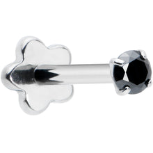 将图片加载到图库查看器，18G 5/16 Black CZ G23 Titanium Threadless Flower Labret Tragus
