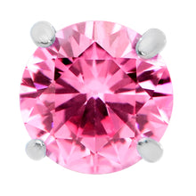 Load image into Gallery viewer, 18G 5/16 Pink CZ Gem G23 Titanium Threadless Flower Labret Tragus
