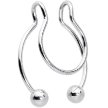 Load image into Gallery viewer, Horseshoe Ball Fake Septum Ring Nipple and Clip on Earring
