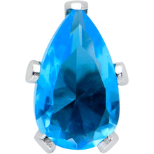 Load image into Gallery viewer, CZ Teardrop Aqua Stainless Steel Stud Earrings 3mm to 7mm
