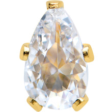 Load image into Gallery viewer, CZ Teardrop Clear Gold Tone Stainless Steel Stud Earrings 3mm to 7mm
