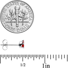 Load image into Gallery viewer, Red CZ Teardrop Stainless Steel Stud Earrings 3mm to 7mm
