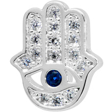 Load image into Gallery viewer, 16G 5/16 Clear Blue Gem Eye Hamsa Hand Labret Monroe Tragus
