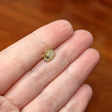 Load image into Gallery viewer, 16G 5/16 Clear Blue Gem Gold Tone Eye Hamsa Labret Monroe Tragus
