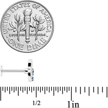 Load image into Gallery viewer, 16G 5/16 Clear Blue Gem Texture Hamsa Labret Monroe Tragus
