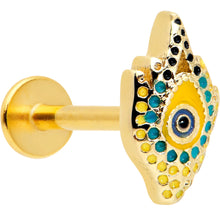 Load image into Gallery viewer, 16G 5/16 Gold Tone Bold Peacock Feather Labret Monroe Tragus
