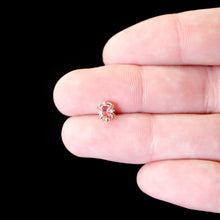 Load image into Gallery viewer, 20G 7mm Red Gem Gold Tone Regal Escutcheon L Shape Nose Ring
