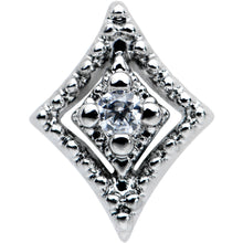Load image into Gallery viewer, 20G 7mm Clear CZ Gem Deco Texture Rhombus L Shape Nose Ring

