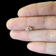 Load image into Gallery viewer, Gold Tone Lotus Flower Pink Peace Barbell Tongue Ring
