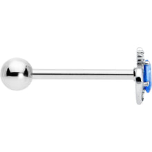 Load image into Gallery viewer, Clear Blue Gem Oval Swirl Barbell Tongue Ring
