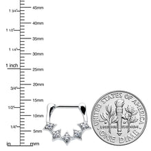 Load image into Gallery viewer, 16G 3/8 Clear Gem Textured Rhombus Arc Cartilage Clicker Ring
