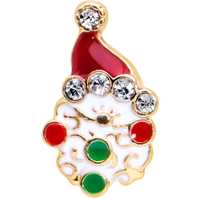 Load image into Gallery viewer, 16G 1/4 Clear Gem Gold Tone Deco Santa Christmas Cartilage Tragus
