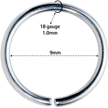 Load image into Gallery viewer, 18G 9mm Grade 23 Titanium Bendable Hoop Ring
