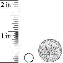 Load image into Gallery viewer, 20G 1/4 Rainbow PVD Grade 23 Titanium Bendable Hoop Ring

