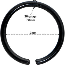 将图片加载到图库查看器，20G 7mm Black PVD Grade 23 Titanium Bendable Hoop Ring
