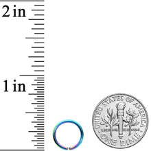 Load image into Gallery viewer, 18G 5/16 Rainbow PVD Grade 23 Titanium Bendable Hoop Ring
