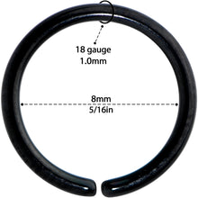 将图片加载到图库查看器，18G 5/16 Black PVD Grade 23 Titanium Bendable Hoop Ring

