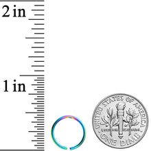 将图片加载到图库查看器，18G 3/8 Rainbow PVD Grade 23 Titanium Bendable Hoop Ring
