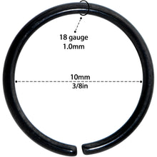 Load image into Gallery viewer, 18G 3/8 Black PVD Grade 23 Titanium Bendable Hoop Ring
