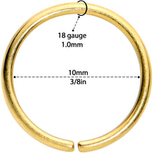 Load image into Gallery viewer, 18G 3/8 Gold Tone PVD Grade 23 Titanium Bendable Hoop Ring
