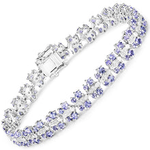 Load image into Gallery viewer, 7.02 Carat Genuine Tanzanite and White Sapphire .925 Sterling Silver Bracelet
