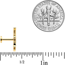 Load image into Gallery viewer, 16G 1/4 Clear CZ Gold Hue Feather Internal Threaded Labret Tragus
