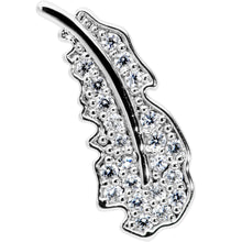 Load image into Gallery viewer, 16G 5/16 Clear CZ Gem Feather Internally Threaded Labret Tragus
