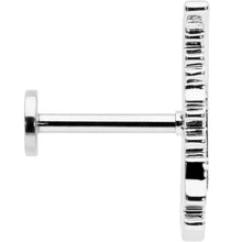Load image into Gallery viewer, 16G 5/16 Clear CZ Gem Feather Internally Threaded Labret Tragus
