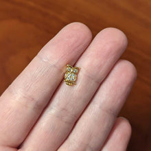 Load image into Gallery viewer, 16G 1/4 Clear CZ Gem Gold Hue Owl Internal Thread Labret Tragus
