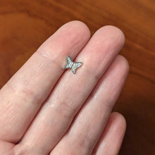 将图片加载到图库查看器，16G 1/4 Clear CZ Gem Butterfly Internally Threaded Labret Tragus
