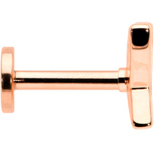 Load image into Gallery viewer, 16G 1/4 CZ Gem Rosy Hue Butterfly Internal Thread Labret Tragus
