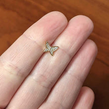 Load image into Gallery viewer, 16G 1/4 CZ Gem Rosy Hue Butterfly Internal Thread Labret Tragus
