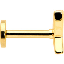 Load image into Gallery viewer, 16G 1/4 CZ Gem Gold Hue Butterfly Internal Thread Labret Tragus
