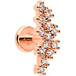 Load image into Gallery viewer, 16G 1/4 CZ Gem Rosy Hue Texture Arc Internal Thread Labret Tragus
