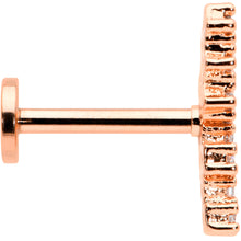 Load image into Gallery viewer, 16G 5/16 CZ Gem Rose Hue Texture Arc Internal Thread Labret Tragus
