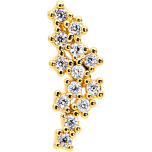 将图片加载到图库查看器，16G 5/16 CZ Gem Gold Hue Texture Arc Internal Thread Labret Tragus
