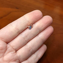 Load image into Gallery viewer, 16G 5/16 Blue Gem Rose Gold Hue Texture Hamsa Labret Monroe Tragus
