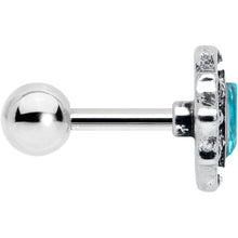 Load image into Gallery viewer, 16G 1/4 Blue Gem Rhombus Retro Cartilage Tragus Earring
