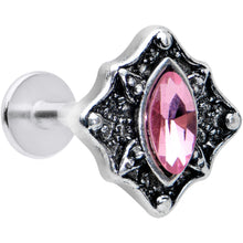 Load image into Gallery viewer, 16G 5/16 Pink Gem Rhombus Retro Labret Monroe Tragus
