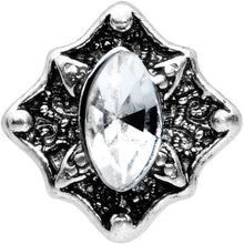 Load image into Gallery viewer, 20G 1/4 Clear Gem Rhombus Retro Nose Bone
