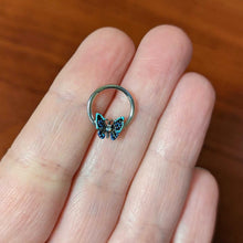 Load image into Gallery viewer, 16G 3/8 Aurora Gem Colorful Glam Butterfly Hinged Segment Ring
