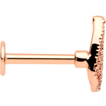 Load image into Gallery viewer, 16G 5/16 Rose Gold Tone Textured Butterfly Labret Monroe Tragus

