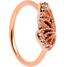 将图片加载到图库查看器，20G 5/16 Rose Gold Tone Textured Butterfly Wing Nose Hoop
