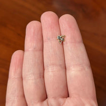 Load image into Gallery viewer, 20G 1/4 Black Gem Gold Tone Angular Bee Nose Bone
