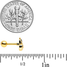 Load image into Gallery viewer, 16G 1/4 Gold Tone Mom Baby Whale Orca Cartilage Tragus Earring
