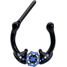 Load image into Gallery viewer, 16G 5/16 Black Spider Web Witch Hat Halloween Cartilage Clicker
