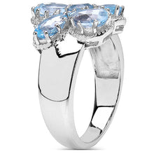 Load image into Gallery viewer, 3.56 Carat Genuine Blue Topaz .925 Sterling Silver Cluster Ring
