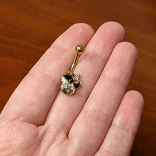 Load image into Gallery viewer, Clear Gem Gold Tone Mom Baby Whale Belly Ring
