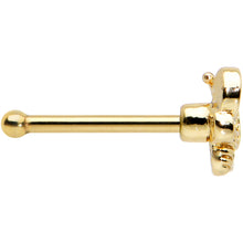 Load image into Gallery viewer, 20G 1/4 Clear Gem Gold Tone Beauty Bee Nose Bone

